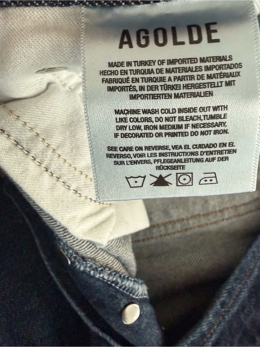 AGOLDE Ren High Rise Wide Leg Jeans Dark Indigo Size 28 - Picture 6 of 8